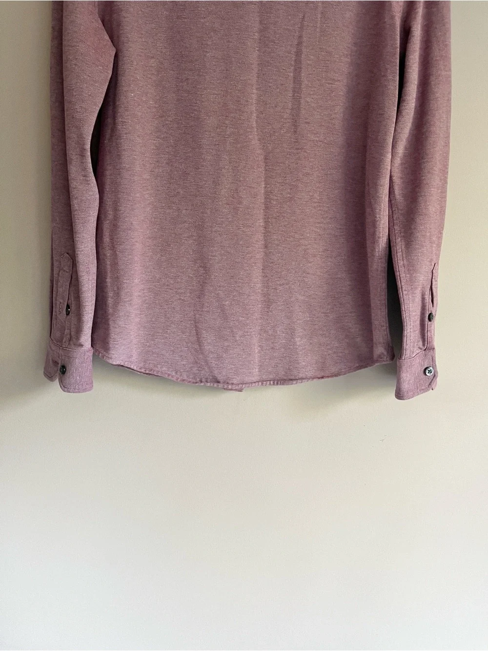 Banana Republic Luxury Touch knit button down shirt heathered burgandy sz medium